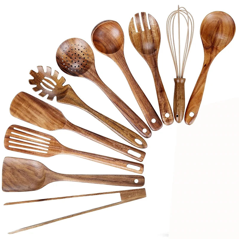 TeakWood Solid Kitchen Utensil Set