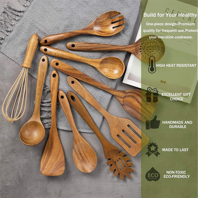 TeakWood Solid Kitchen Utensil Set